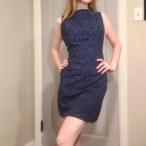 Jovani sparkling blue dress with mesh sides size 10